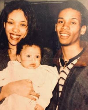 Gracie Franklin father Kecalf Cunningham with his wife Kafi and child.